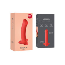 Фаллоимитатор Fun Factory MAGNUM, оранжевый, очень гибкий, длина 18,3 см, диаметр 3,7 см.