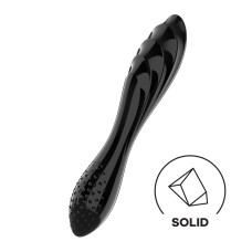 Двухсторонний стеклянный дилдо Satisfyer Dazzling Crystal 1 Black, очень крепкий, без стопера.
