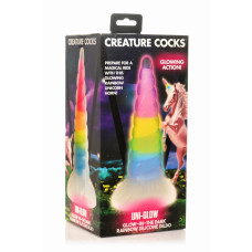 Фэнтезийный фаллоимитатор Creature Cocks Luminescent Rainbow Silicone Dildo
