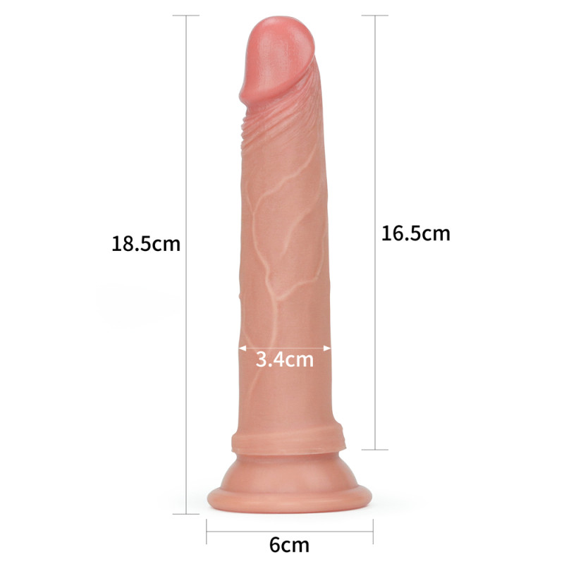 Фалоімітатор LoveToy Dual-Layered Silicone Cock 7 Flesh Фалоімітатор LoveToy Dual-Layered Silicone Cock 7 Flesh