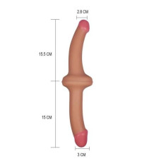 Двосторонній фалоімітатор LoveToy Holy Dong Double-Ended Dildo 12.5 Тілесний