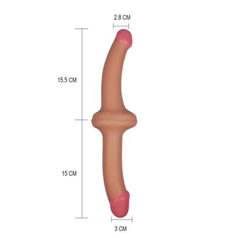 Двусторонний фаллоимитатор LoveToy Holy Dong Double-Ended Dildo 12.5 Телесный