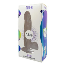 Прозорий фалоімітатор Alive Jelly Dildo Rider, ТПЕ, присоска, діаметр 4 см, довжина 20 см