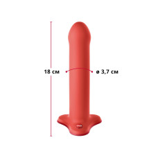 Фаллоимитатор Fun Factory MAGNUM, оранжевый, очень гибкий, длина 18,3 см, диаметр 3,7 см.