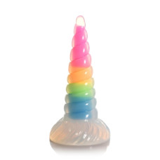 Фэнтезийный фаллоимитатор Creature Cocks Luminescent Rainbow Silicone Dildo