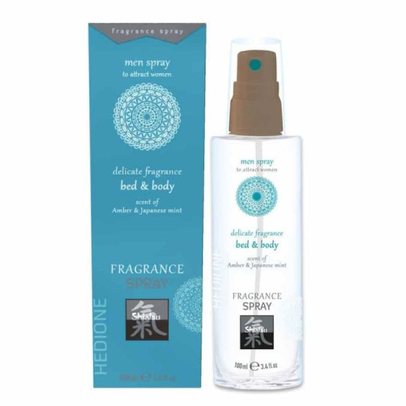 Спрей для тіла та ліжка з феромонами та афродизіаками Hot Fragrance Бурштин та японська м'ята 100 мл