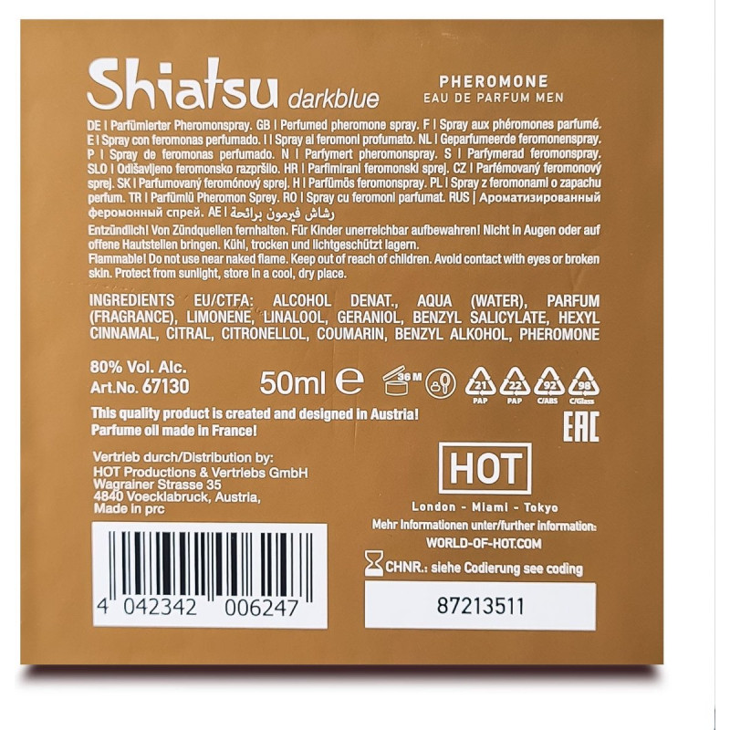 Духи с феромонами мужские SHIATSU Pheromone Fragrance men darkblue 50 мл