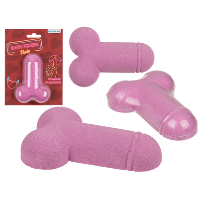 Бомбочка для ван OOTB Bath Fizzer Penis Strawberry, 100 г