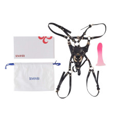 Страпон LOCKINK SEVANDA Queen Sheba Strapon Pink Dildo, регульовані кріплення, силіконовий дилдо