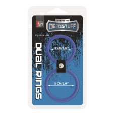 Эрекционное кольцо Dreamtoys Menzstuff Dual Rings Голубое