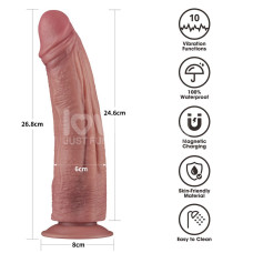 Реалистичный вибратор LoveToy Vibrating Dual Density Power Cock 10.5