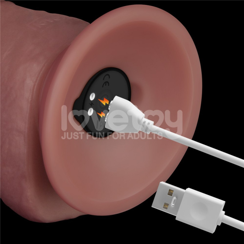 Реалистичный вибратор LoveToy Vibrating Dual Density Power Cock 8.5