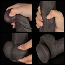 Фаллоимитатор LoveToy Dual Layered Bendable Silicone Cock XXL 14.5 Black