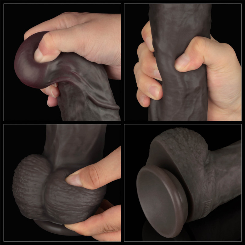 Фаллоимитатор LoveToy Dual Layered Bendable Silicone Cock XXL 14.5 Black