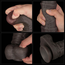 Фаллоимитатор LoveToy Dual Layered Bendable Silicone Cock XXL 16 Black