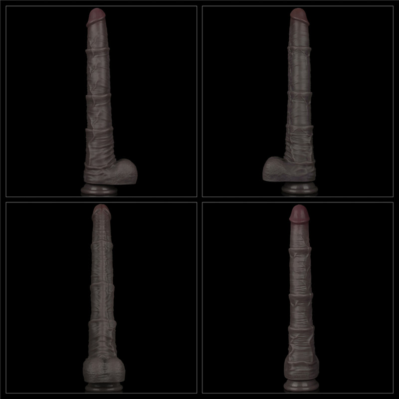 Фаллоимитатор LoveToy Dual Layered Bendable Silicone Cock XXL 16 Black