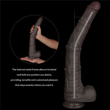 Фаллоимитатор LoveToy Dual Layered Bendable Silicone Cock XXL 16 Black