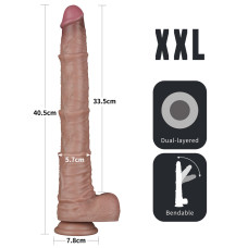 Фаллоимитатор LoveToy Dual Layered Bendable Silicone Cock XXL 16 Flesh