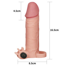 Удлиняющая насадка на пенис LoveToy Pleasure Extender Sleeve Vibro Телесная LVTOY055