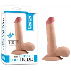 Фаллоимитатор с мошонкой LoveToy Dildo The Ultra Soft Dude 7,5 Телесный