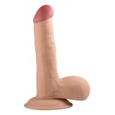 Фаллоимитатор с мошонкой LoveToy Dildo The Ultra Soft Dude 7,5 Телесный