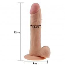 Фаллоимитатор с мошонкой LoveToy Dildo The Ultra Soft Dude 9,0 Телесный