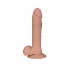 Фаллоимитатор с мошонкой LoveToy Dildo The Ultra Soft Dude 9,0 Телесный