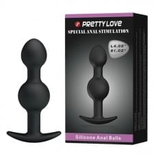 Анальная пробка Pretty Love silicone Anal balls Черная 10.4 см