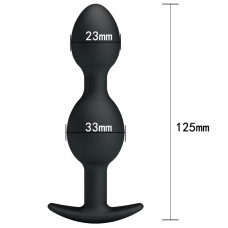 Анальная пробка Pretty Love silicone Anal balls Черная 12.5 см