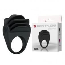 Эрекционное кольцо Pretty Love Chester Silicone Vibrating Cock Ring Черное
