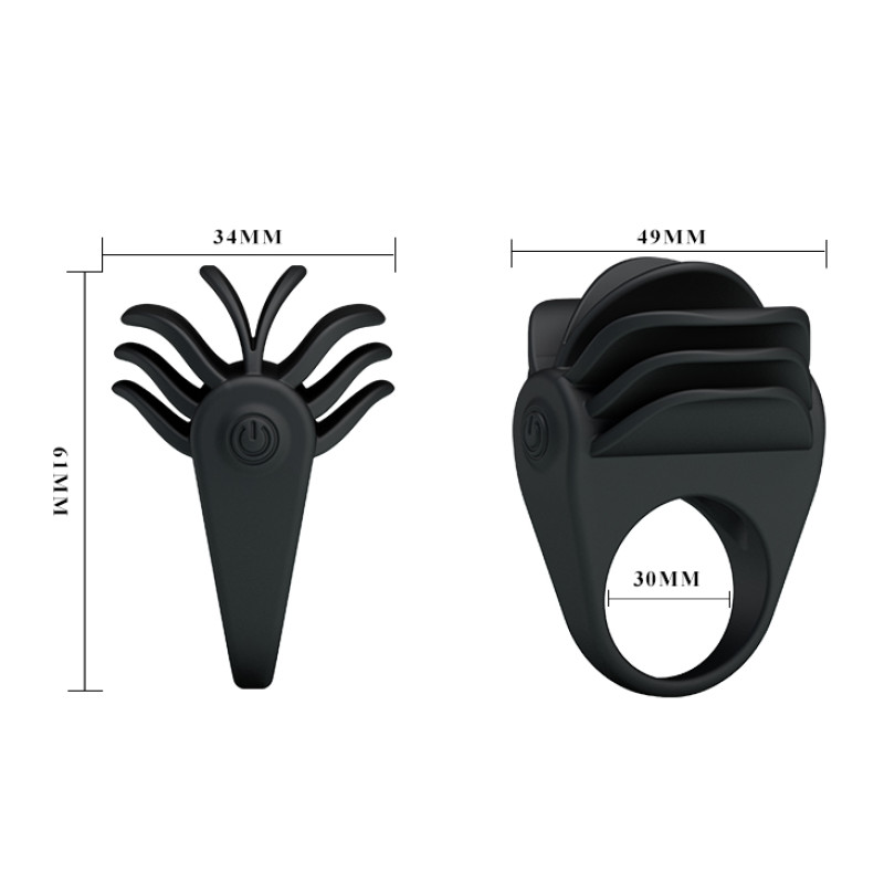 Эрекционное кольцо Pretty Love Chester Silicone Vibrating Cock Ring Черное Эрекционное кольцо Pretty Love Chester Silicone Vibrating Cock Ring Черное