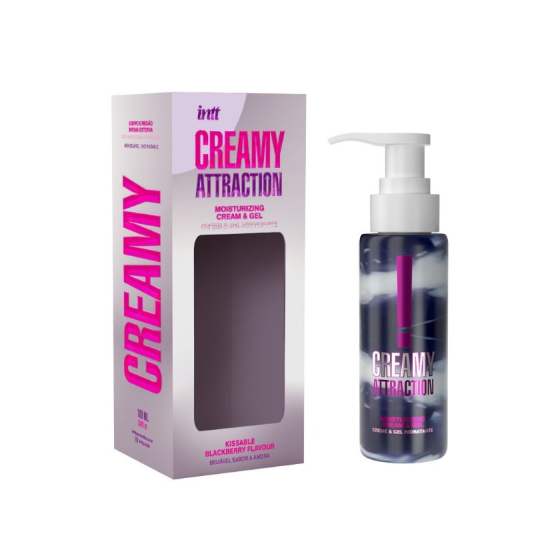 Увлажняющий крем-гель 2в1 Intt Creamy Attraction Blackberry 100мл, вкус ежевики, унисекс