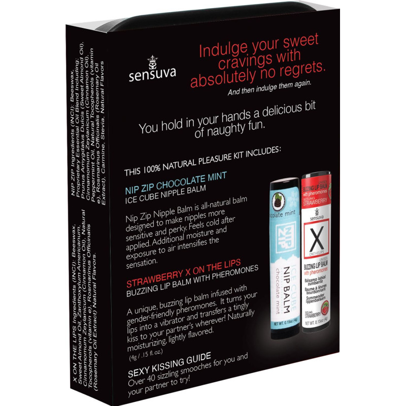 Подарочный набор Sensuva Lips & Nips Pleasure Kit - Chocolate Strawberry 2 x 4г