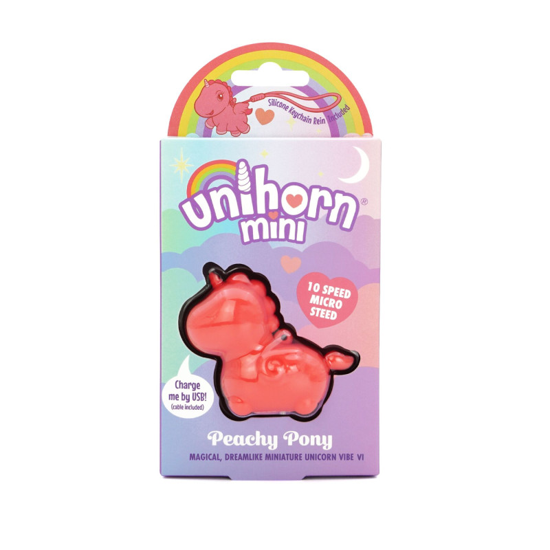 Вибратор мини-единорожка Unihorn Mini - Peachy Pony, брелок с вибрацией