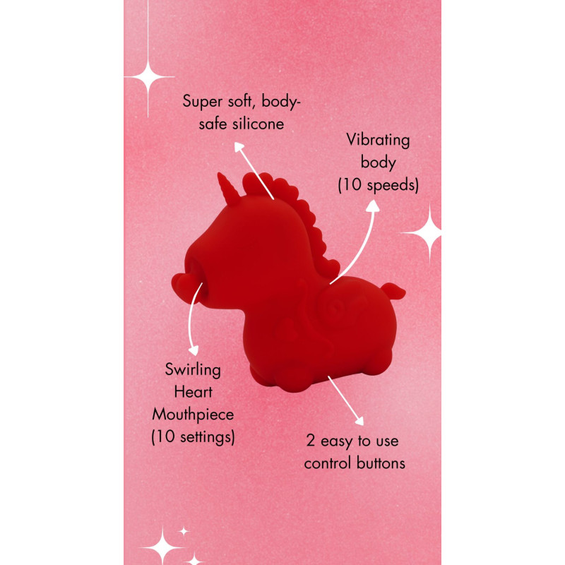 Вибратор-единорожка Unihorn - Cupid's Beau, массирующий язычок-сердечко