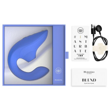 Вагинально-клиторальный стимулятор Womanizer Blend Vibrant Blue, вибрация + вакуум, 2 мотора