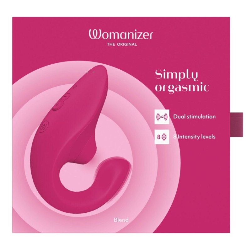 Вагинально-клиторальный стимулятор Womanizer Blend Vibrant Pink, вибрация + вакуум, 2 мотора