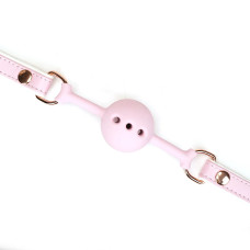 Кляп Liebe Seele White & Pink Fairy Goat Leather Ball Gag
