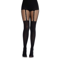 Колготки Leg Avenue Garter Illusion Tights with Net Detail One Size Black