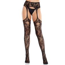 Колготки Leg Avenue Net Stockings with Attached Garter Belt One Size Black