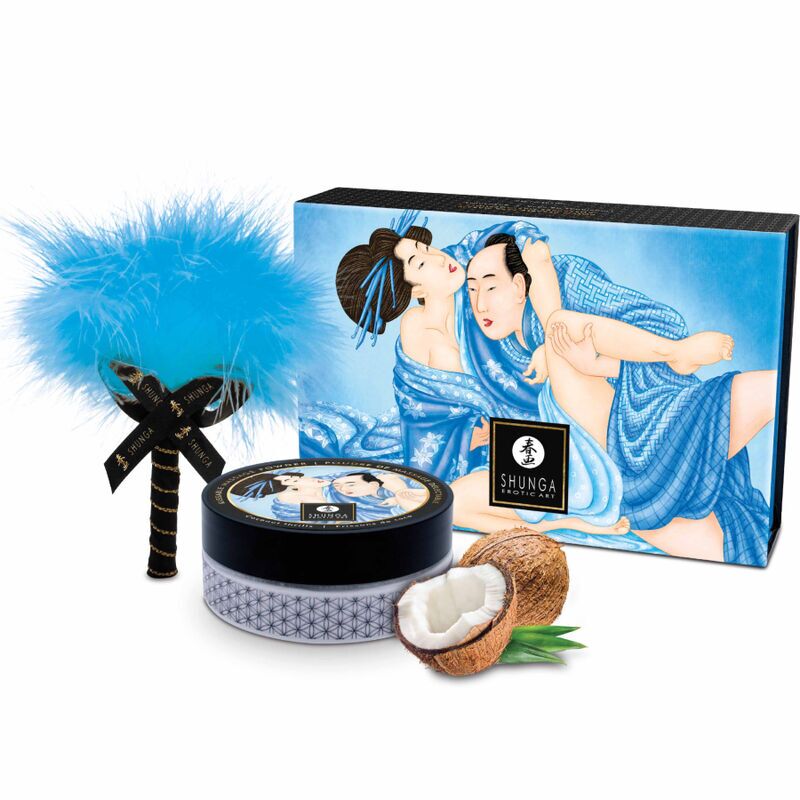Вкусная пудра для оральных ласк Shunga Body Powder Coconut Thrills, 75 г, аромат кокоса Вкусная пудра для оральных ласк Shunga Body Powder Coconut Thrills, 75 г, аромат кокоса