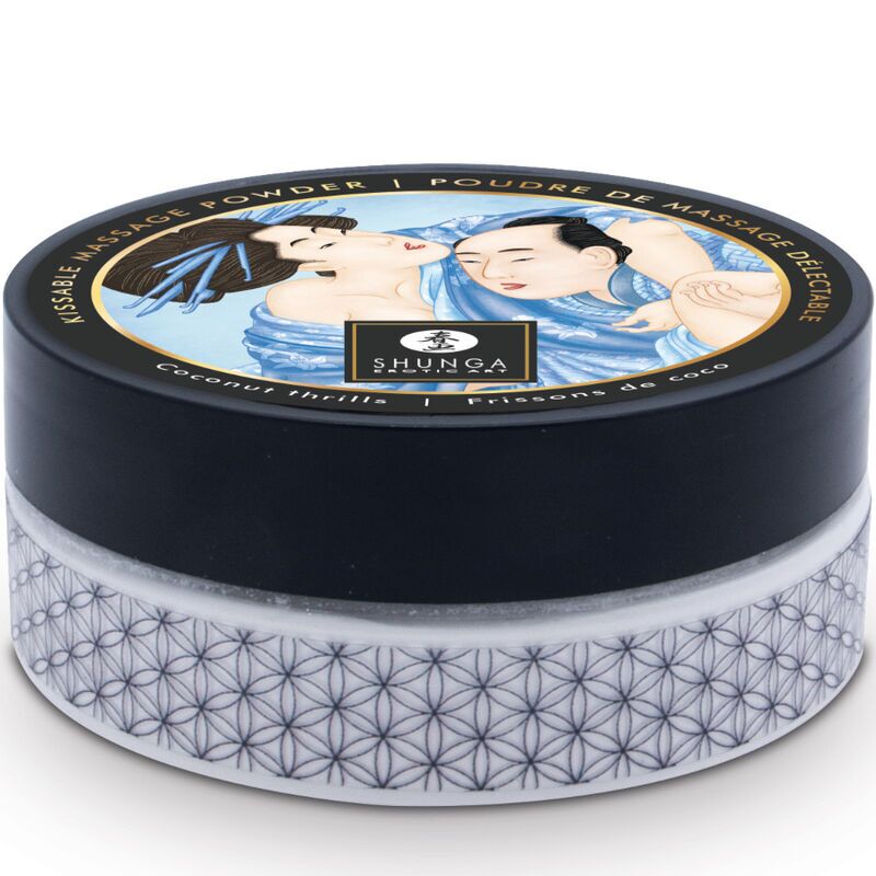 Вкусная пудра для оральных ласк Shunga Body Powder Coconut Thrills, 75 г, аромат кокоса Вкусная пудра для оральных ласк Shunga Body Powder Coconut Thrills, 75 г, аромат кокоса