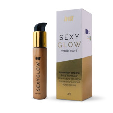Крем-шимер для тела Intt Sexy Glow (60 мл) с маслом ши и ароматом ванили, сияющая загорелая кожа.