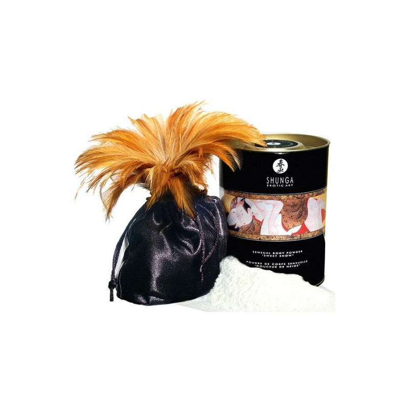 Вкусная пудра для оральных ласк Shunga Sweet Snow Body Powder Blazing cherry 228 гр