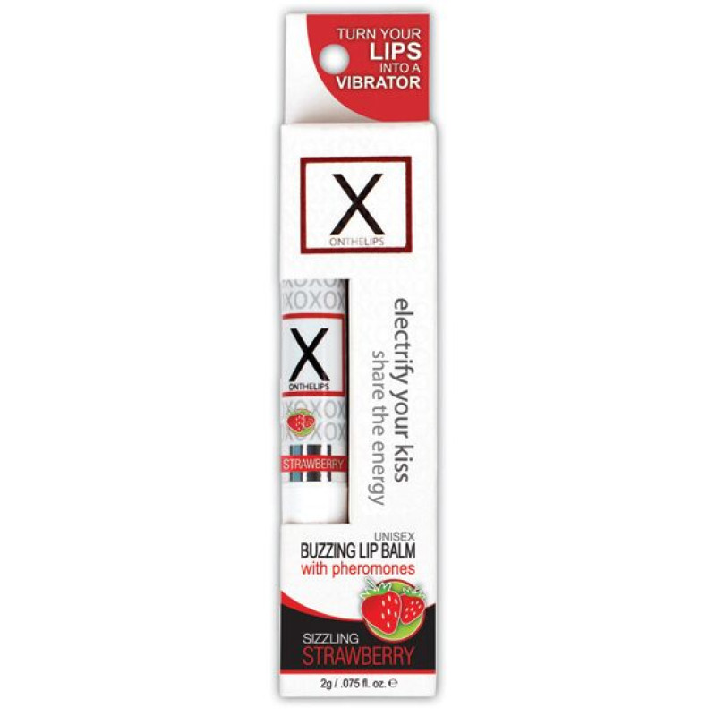 Стимулирующий бальзам для губ унисекс Sensuva X on the Lips Strawberry с феромонами Стимулирующий бальзам для губ унисекс Sensuva X on the Lips Strawberry с феромонами