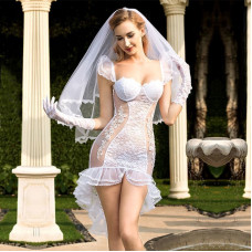 Еротичний костюм нареченої "Благочестива Марта" L/XL White