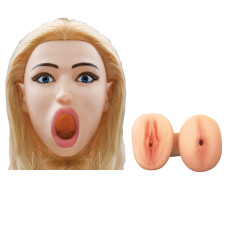 Надувна лялька Topco Sales Kayden's Deep Throat Inflatable Doll with Vibrating CyberSkin® Pussy and Ass