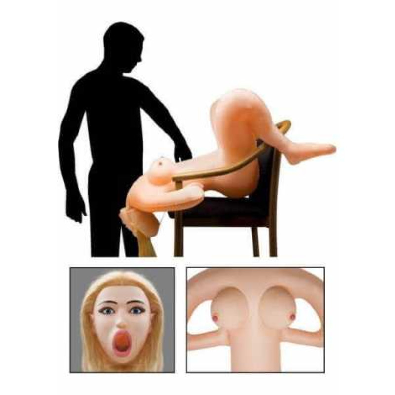 Надувна лялька Topco Sales Kayden's Deep Throat Inflatable Doll with Vibrating CyberSkin® Pussy and Ass