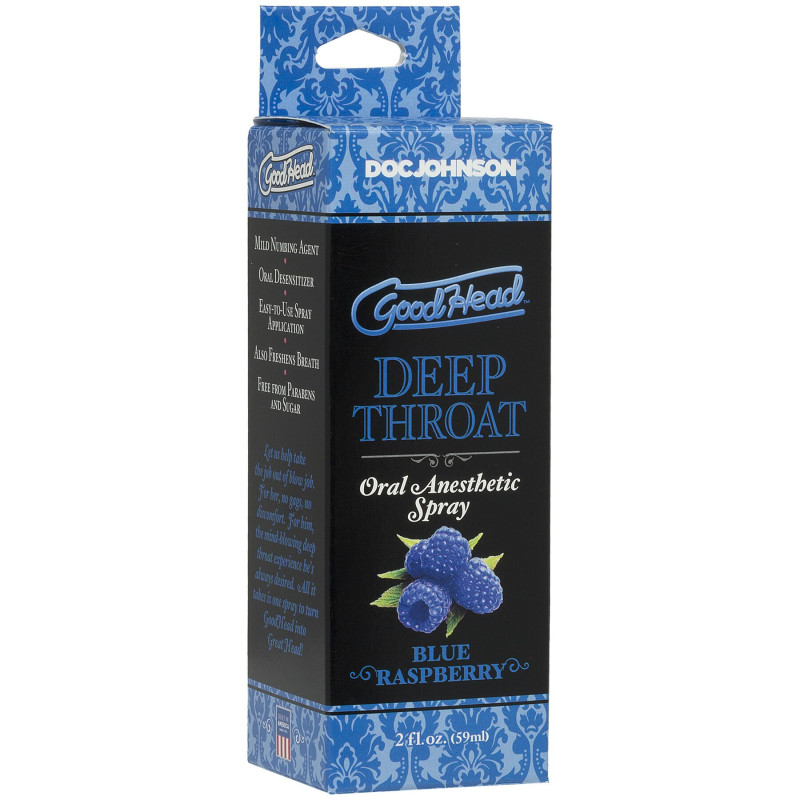 Спрей для минета Doc Johnson GoodHead DeepThroat Spray - Blue Raspberry 59 мл для глубокого минета Спрей для минета Doc Johnson GoodHead DeepThroat Spray - Blue Raspberry 59 мл для глубокого минета