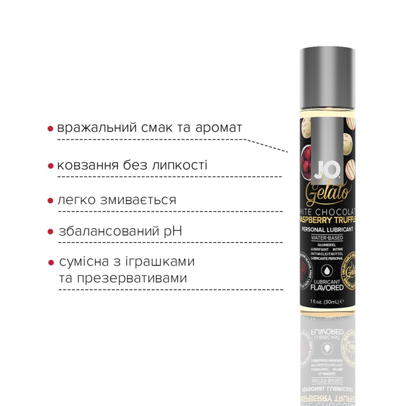 Мастило на водній основі System JO GELATO White Chocolate Raspberry 30 мл Мастило на водній основі System JO GELATO White Chocolate Raspberry 30 мл